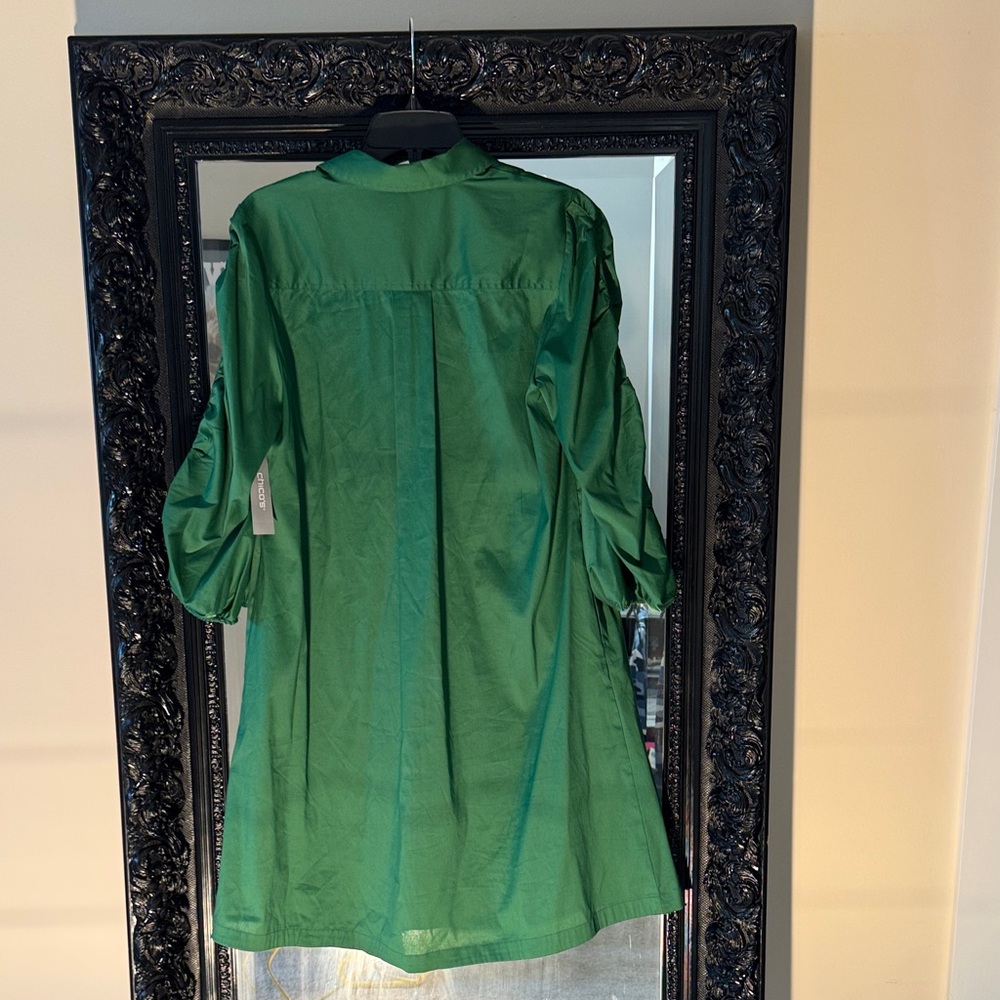 Chico's Vibrant Green 3/4 Sleeve Dress - Picture 9 of 9